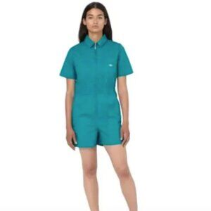 New! Dickies Vale Teal Romper / Shortalls XS